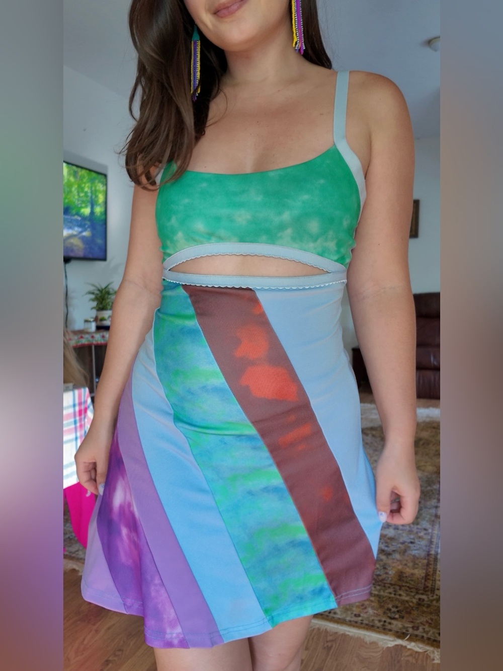 13 Going on 30 Colorblock Cutout Mini Dress